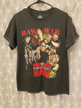 Ripple Junction Black 'Raw Is War' Monday Night RAW Graphic Tee